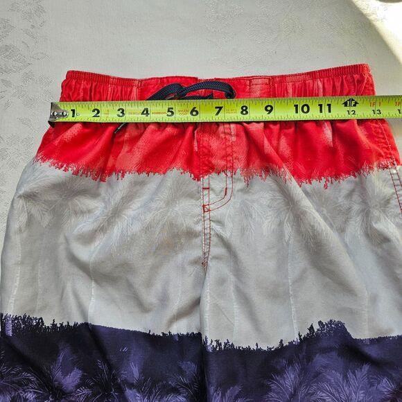 Speedo Boy's Shorts for Swim and Play - Red Gray & Purple w Palm Trees sz XL - Picture 5 of 7